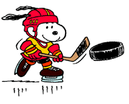 snoopy play ice hockey