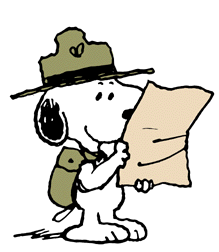 snoopy look at the map