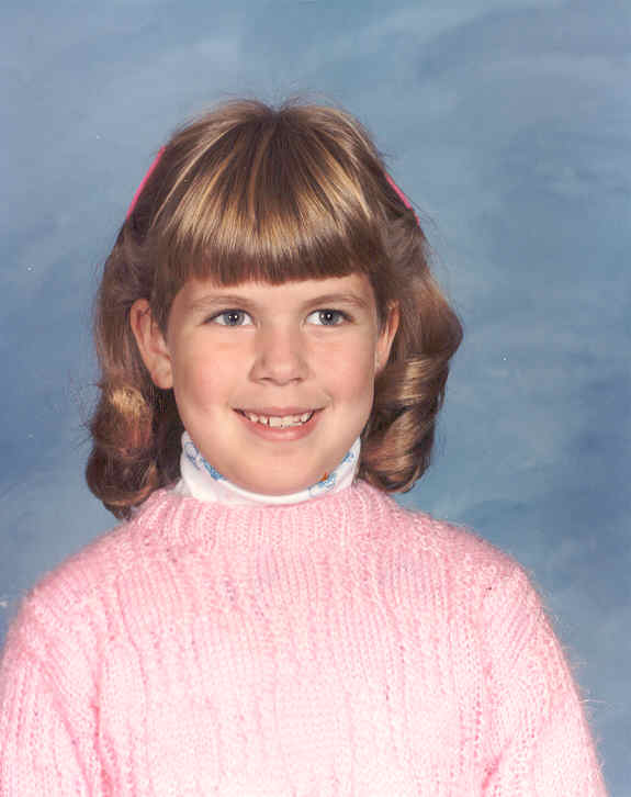 Mommy made me that pink sweater and curled my hair for me