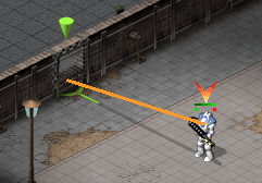 As you can see the shot is aligned so it will actually hit the wall instead of passing through. This is because terrain fire was used.
