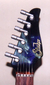 Photo of of LSR tuners installed in Grosh Guitar headstock