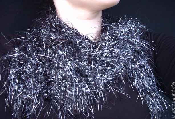 LuBelle Beads-Black & Silver Triangle Scarf