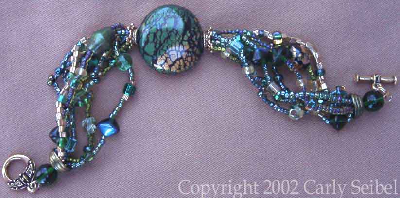 LuBelle Beads-Green 
		Multi-Strand Bracelet Project