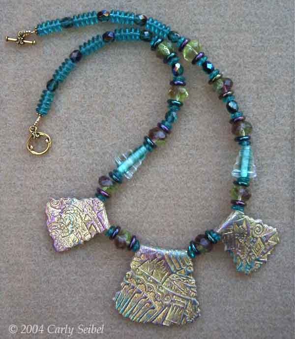 LuBelle Beads-Teal Fan Necklace (38kb)