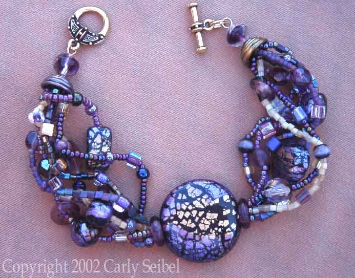 LuBelle Beads-Purple Multi-Strand Bracelet