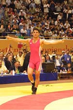 Jouibari y su festejo por el Oro en los 74kg