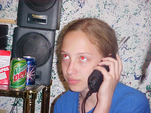 Tara on the phone as usual!