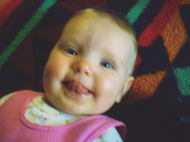 Sammy sticking her tongue out saying "lalalalala"