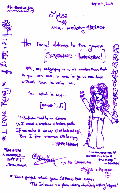 I really took the writing thing seriously here...