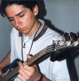 The sensitive musician... The Poet playing the bass.