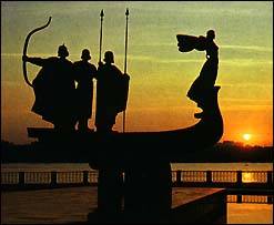 The monument to the founders of Kiev: Kiy, Shchek and Khoriv, and their sister Lybid