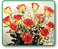 One Dozen Long Stemmed Sunset Roses