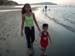 Walking on the beach with Mama