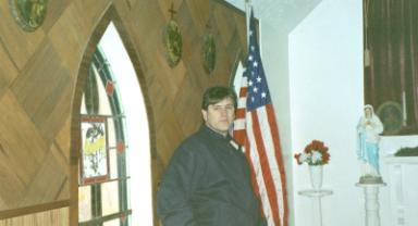 Luigi in smallest church.