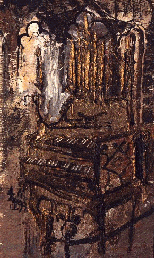 Clavichorganum, olio su carta, 18x11, 1998