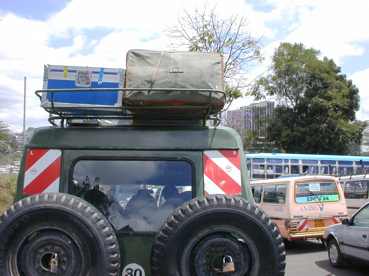 DA's suitcase on a jeep
