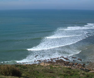 3ft swell lineup at low tide (Mar 2001)