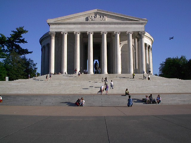 The Jefferson Memorial, note the airplane