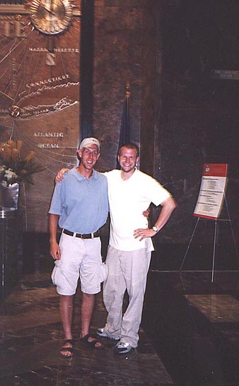 Luke and Jeff inside the Empire State Bldg lobby