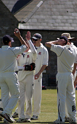 Firsts celebrate a wicket/JP unleashes against Trinity