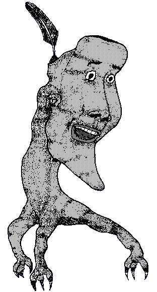 PICTURE OF CREATURE WITH FEATHER IN ITS HEAD