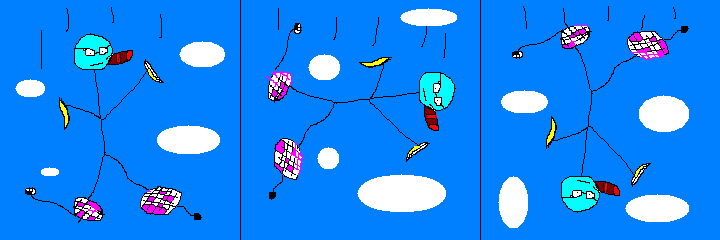 He's falling... get it??