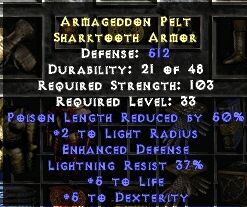 Armageddon Pelt Sharktooth Armor