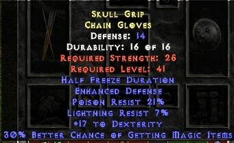 Skull Grip Chain Gloves