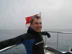 Aaron and his dive flag