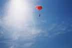 Flying under the chute