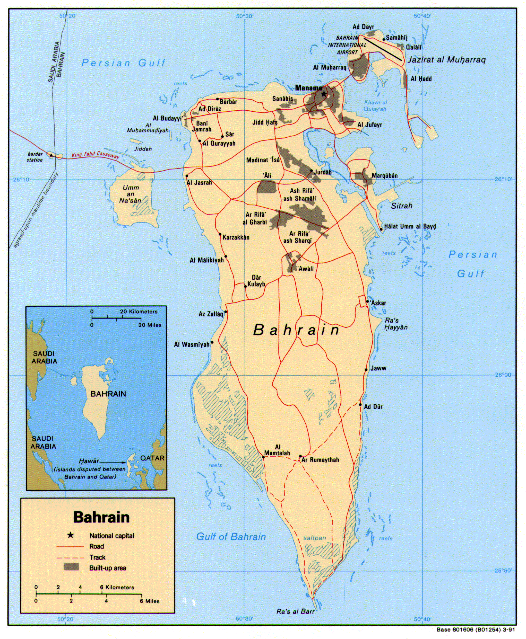 Map of Bahrain