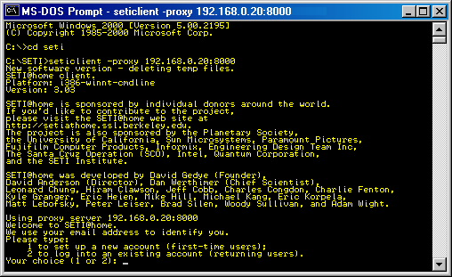 Running the command-line client for the first time