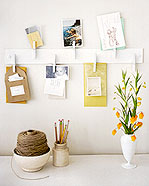 Sample clothespin memo rack painted white