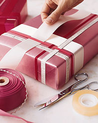 Example of ribbon wrapping
