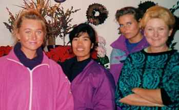 Laura, Lyn, Laura's sister, and her mother at their flower shop
