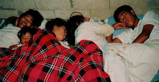 Sleeping in the house