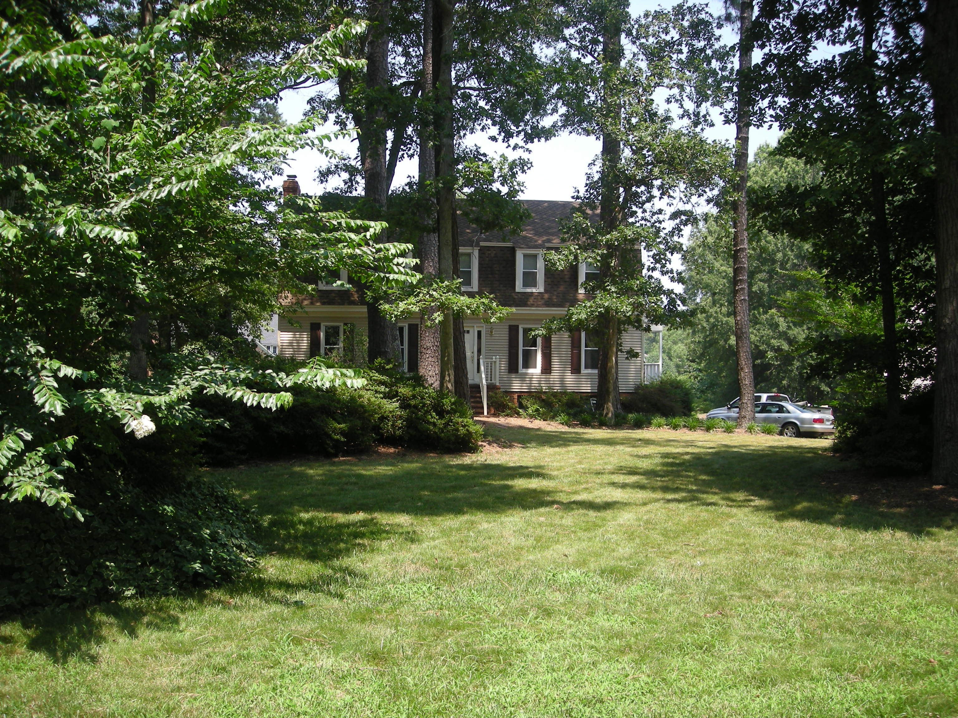 large wooded lot