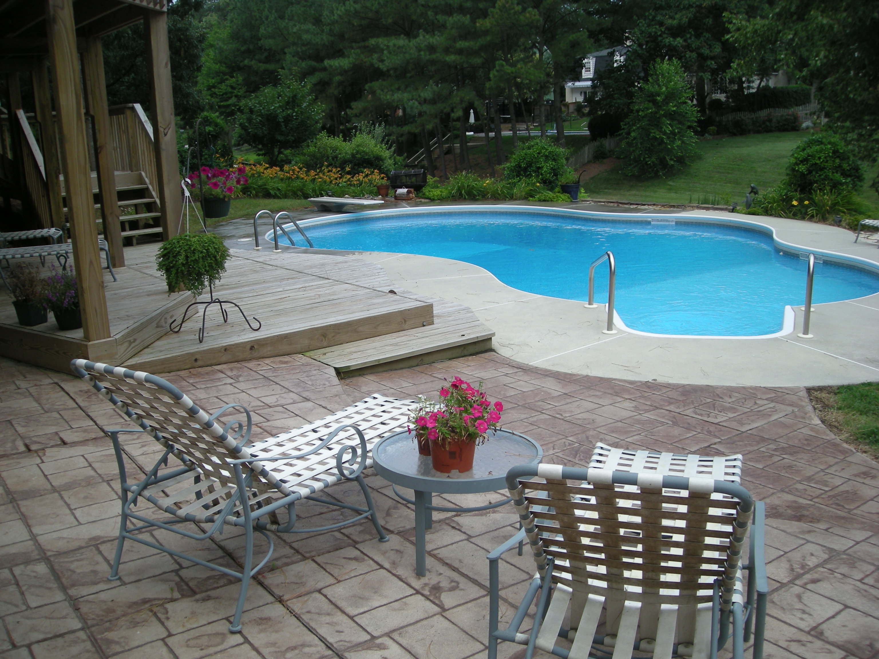 ground level view of pool