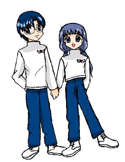 This is them in a school sports uni just like Sakura and Syaoran had... :3 I think it's okay, first drawing I did of Eriol-kun... ( I think the coloring is crap though...)