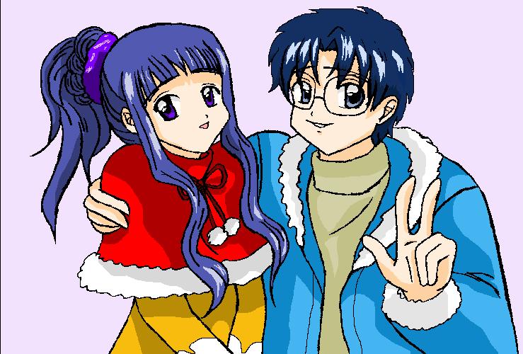 Just a little thing of what I thought when they were taking a pic... what would they look like... It's kinda a winter thing...to... It's okay, even though Eriol's face is kinda long.. :P