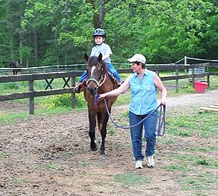 Insignia gives riding lessons to a 4 year student