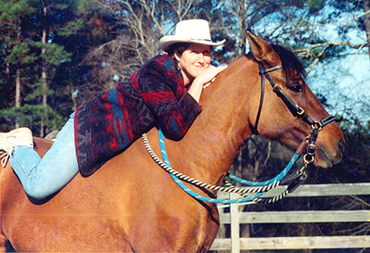 Gracewood Farm's owner aboard her Paso Fino mare Maja 