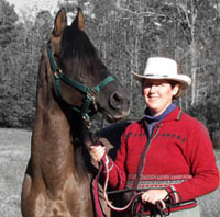 Lynn Gallup with her Paso Fino Emperador La Estrella