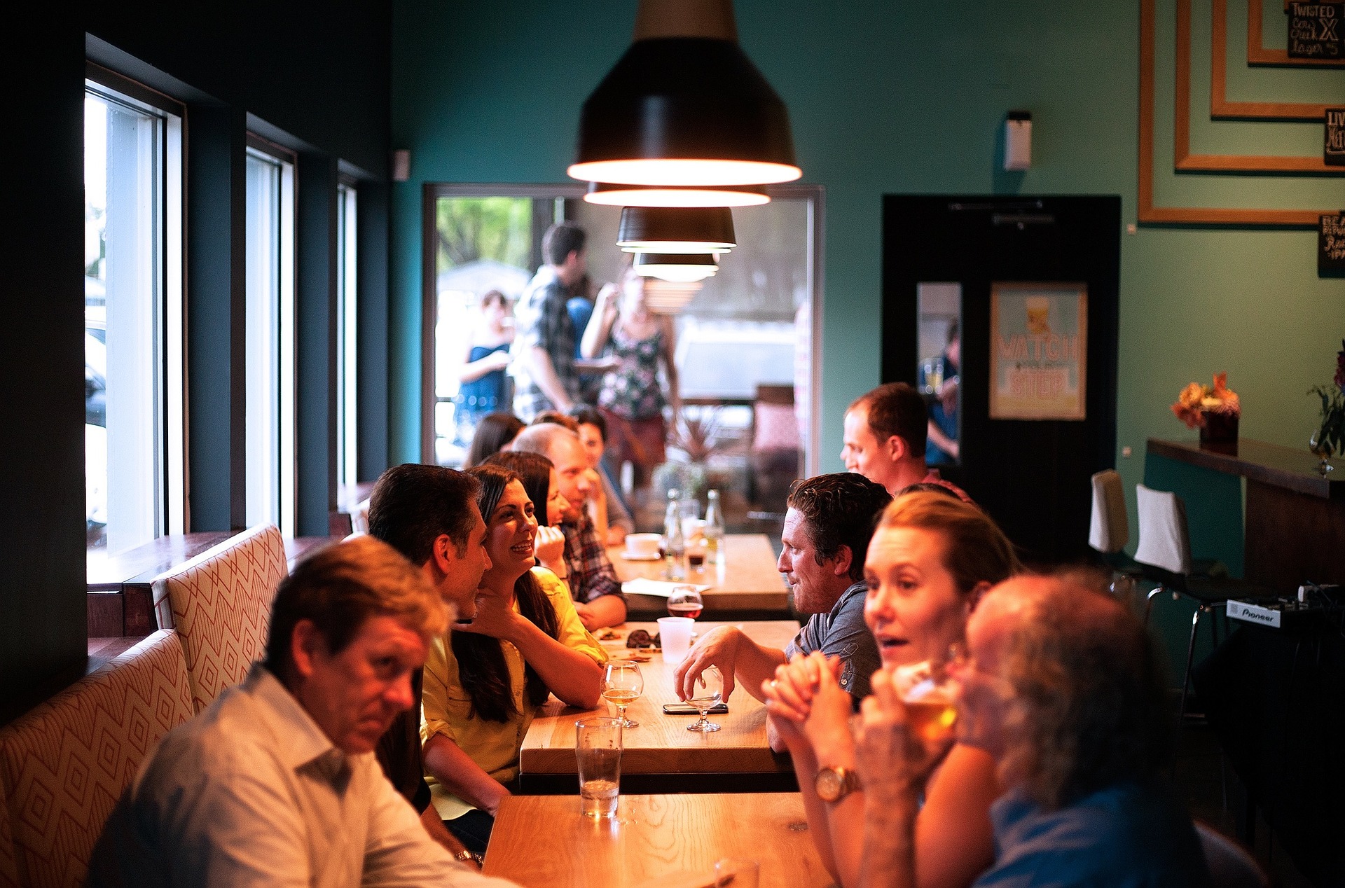 people eating at table