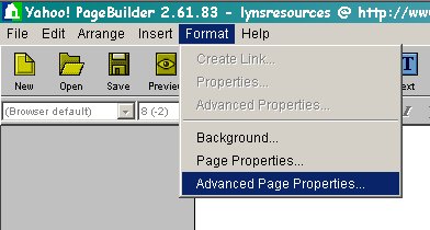 Selecting Advanced Page Properties