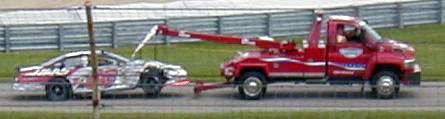 The first caution came on lap five when Jason Leffler skidded his machine into the wall, effectively ending his day almost before it even started. 