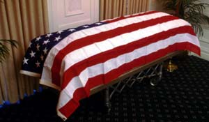 flag covered casket