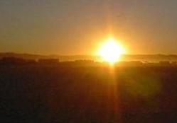 A scene of a morning sun