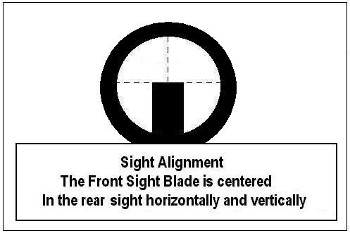 graphic of correct sight alignment