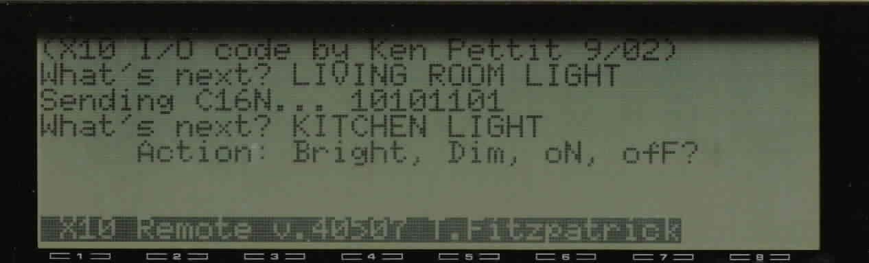 Screen Shot of X10V04--plain text X10 FireCracker remote software for the M100